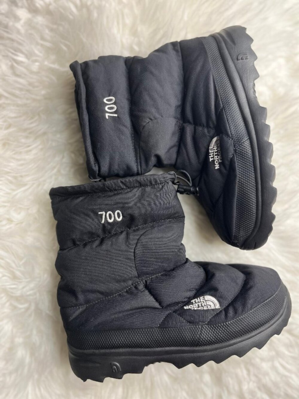 The North Face Nuptse Aprés Down Puffer Boots Black Women's Size 7 700-Fill EUC